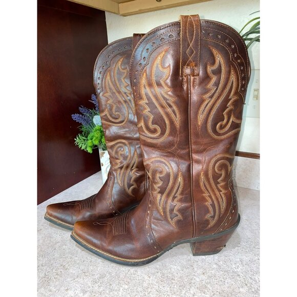 Ariat Womens Heritage J Toe Western Boots Size 10B Brown Leather Embroidered Cow - Picture 3 of 13
